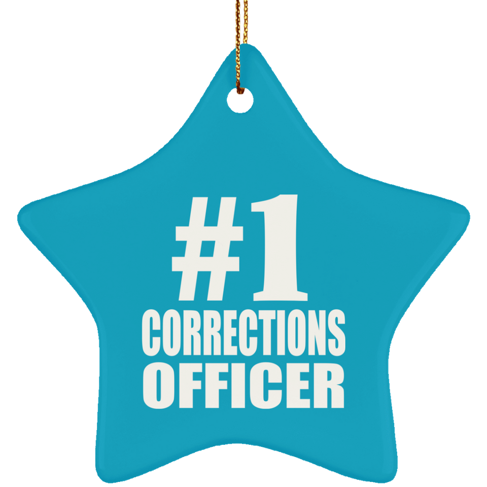 Number One #1 Corrections Officer - Star Ornament