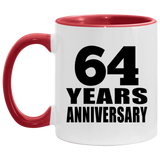 64th Anniversary 64 Years - 11oz Accent Mug Red