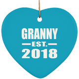 Granny Established EST. 2018 - Heart Ornament