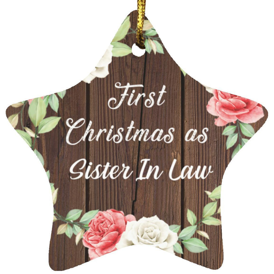 First Christmas As Sister In Law - Star Ornament A