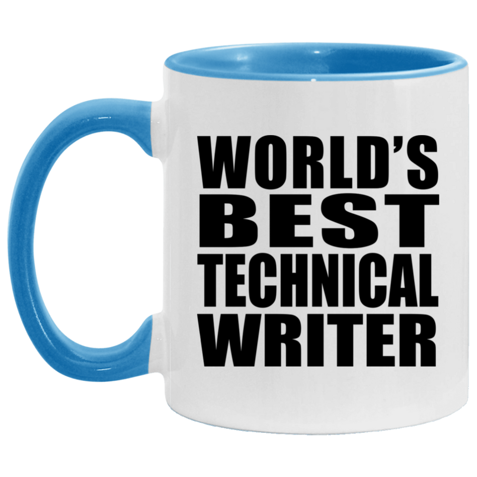 World's Best Technical Writer - 11oz Accent Mug Blue