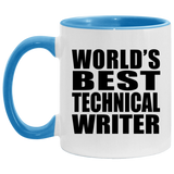 World's Best Technical Writer - 11oz Accent Mug Blue