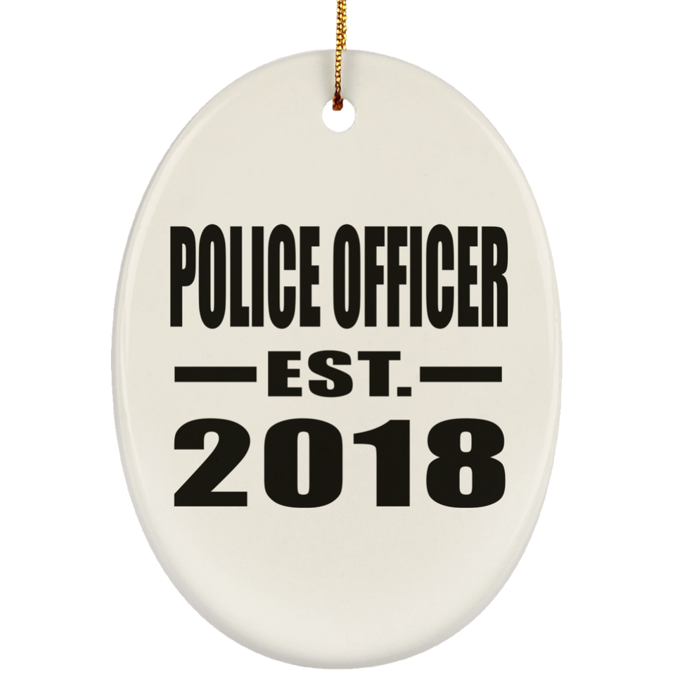 Police Officer Established EST. 2018 - Oval Ornament