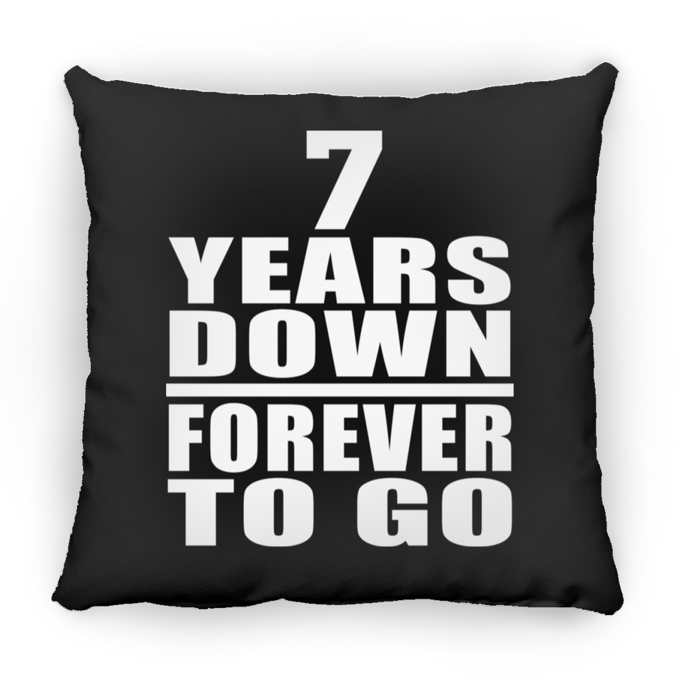 7th Anniversary 7 Years Down Forever to Go - Throw Pillow Black