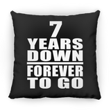 7th Anniversary 7 Years Down Forever to Go - Throw Pillow Black
