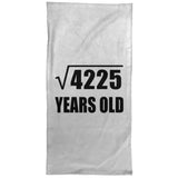 65th Birthday Square Root of 4225 Years Old - Hand Towel