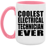 Coolest Electrical Technician Ever - 15oz Accent Mug Pink