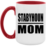 Stabyhoun Mom - 15oz Accent Mug Red