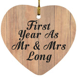 First Year As Mr & Mrs Long - Heart Ornament C