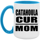 Catahoula Cur Mom - 15oz Accent Mug Blue