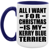 All I Want For Christmas Is My Kerry Blue Terrier - 15oz Accent Mug Purple