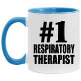Number One #1 Respiratory Therapist - 11oz Accent Mug Blue