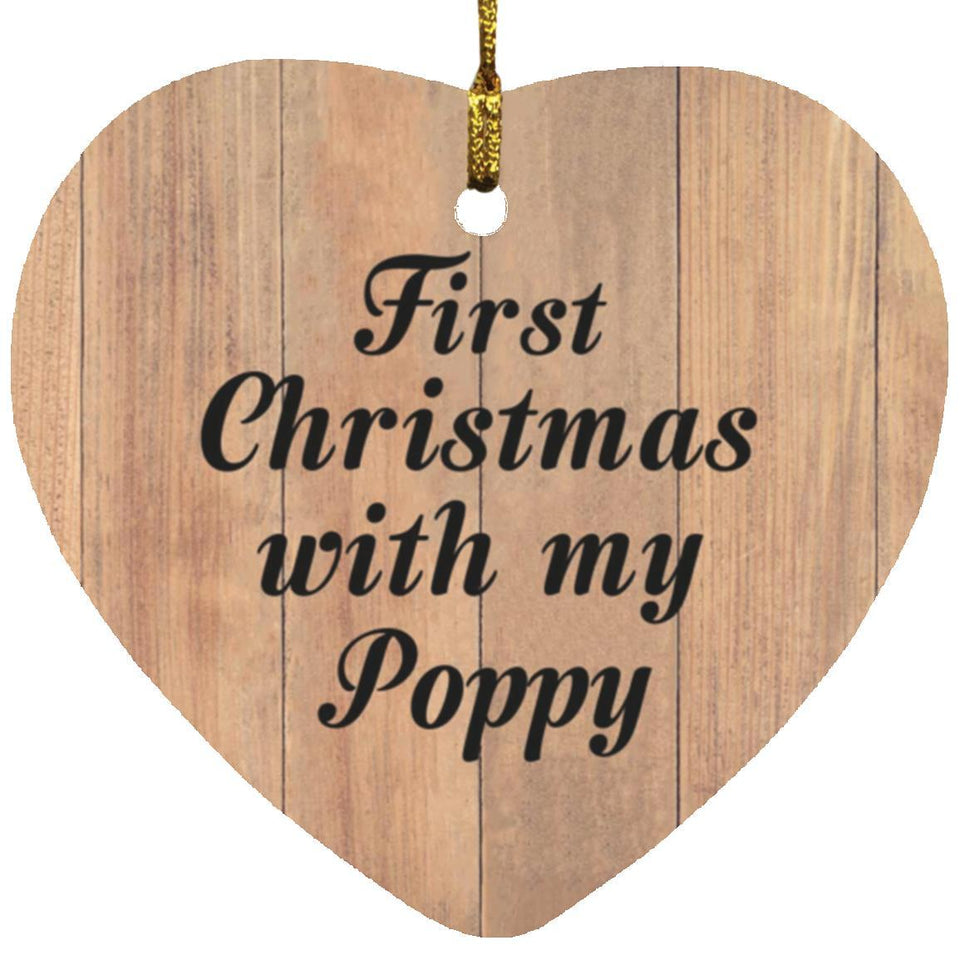 First Christmas With My Poppy - Heart Ornament C