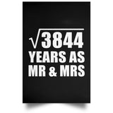 62nd Anniversary Square Root of 3844 Years As Mr & Mrs - Poster Portrait