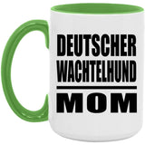 Deutscher Wachtelhund Mom - 15oz Accent Mug Green