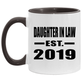 Daughter In Law Established EST. 2019 - 11oz Accent Mug Black