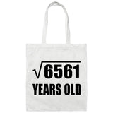 81st Birthday Square Root of 6561 Years Old - Tote Bag White
