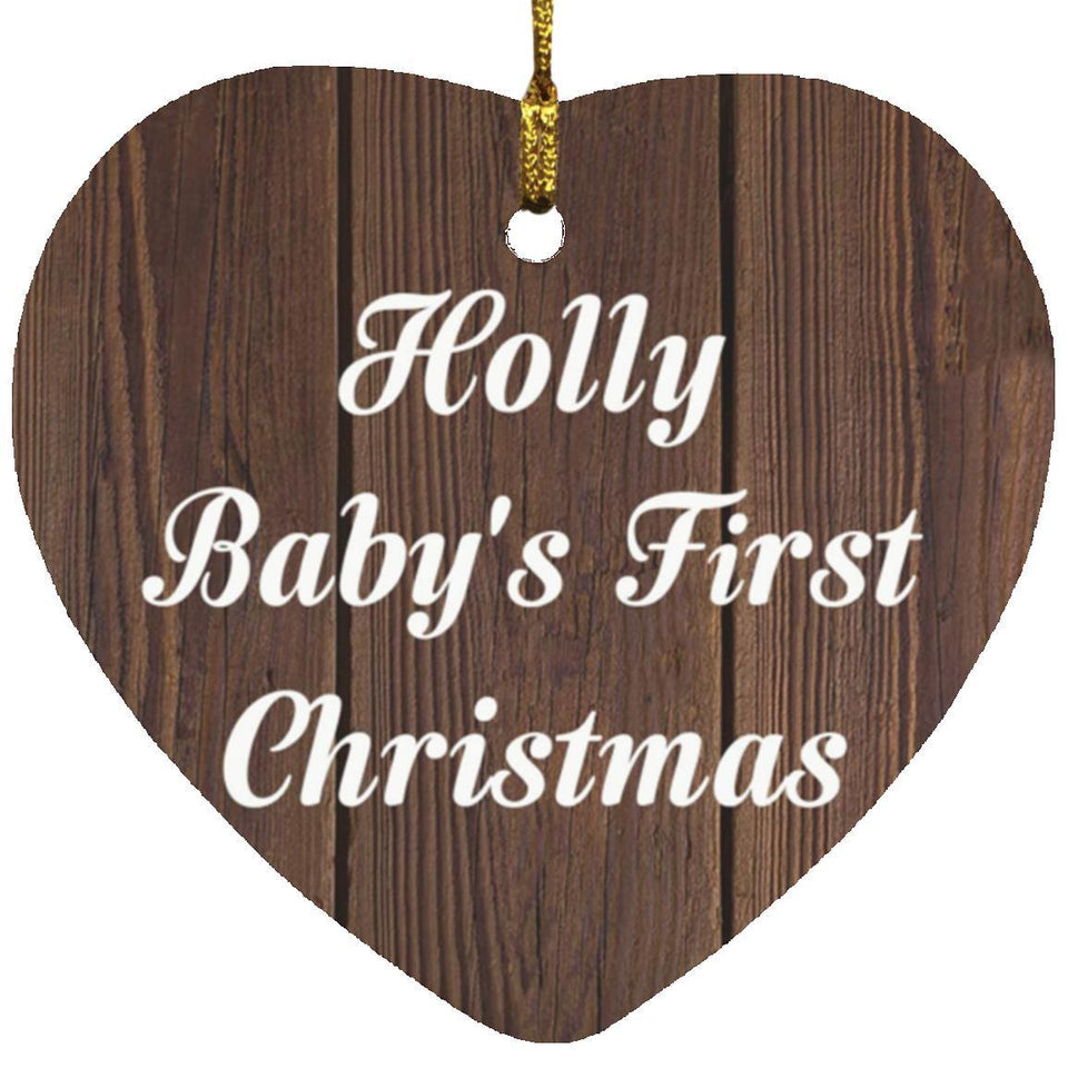 Holly Baby's First Christmas - Heart Ornament D