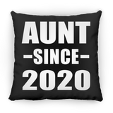 Aunt Since 2020 - Throw Pillow Black