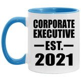 Corporate Executive Established EST. 2021 - 11oz Accent Mug Blue