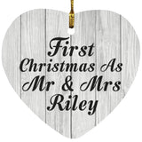 First Christmas As Mr & Mrs Riley - Heart Ornament F
