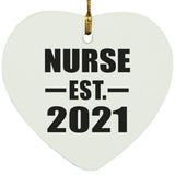Nurse Established EST. 2021 - Heart Ornament