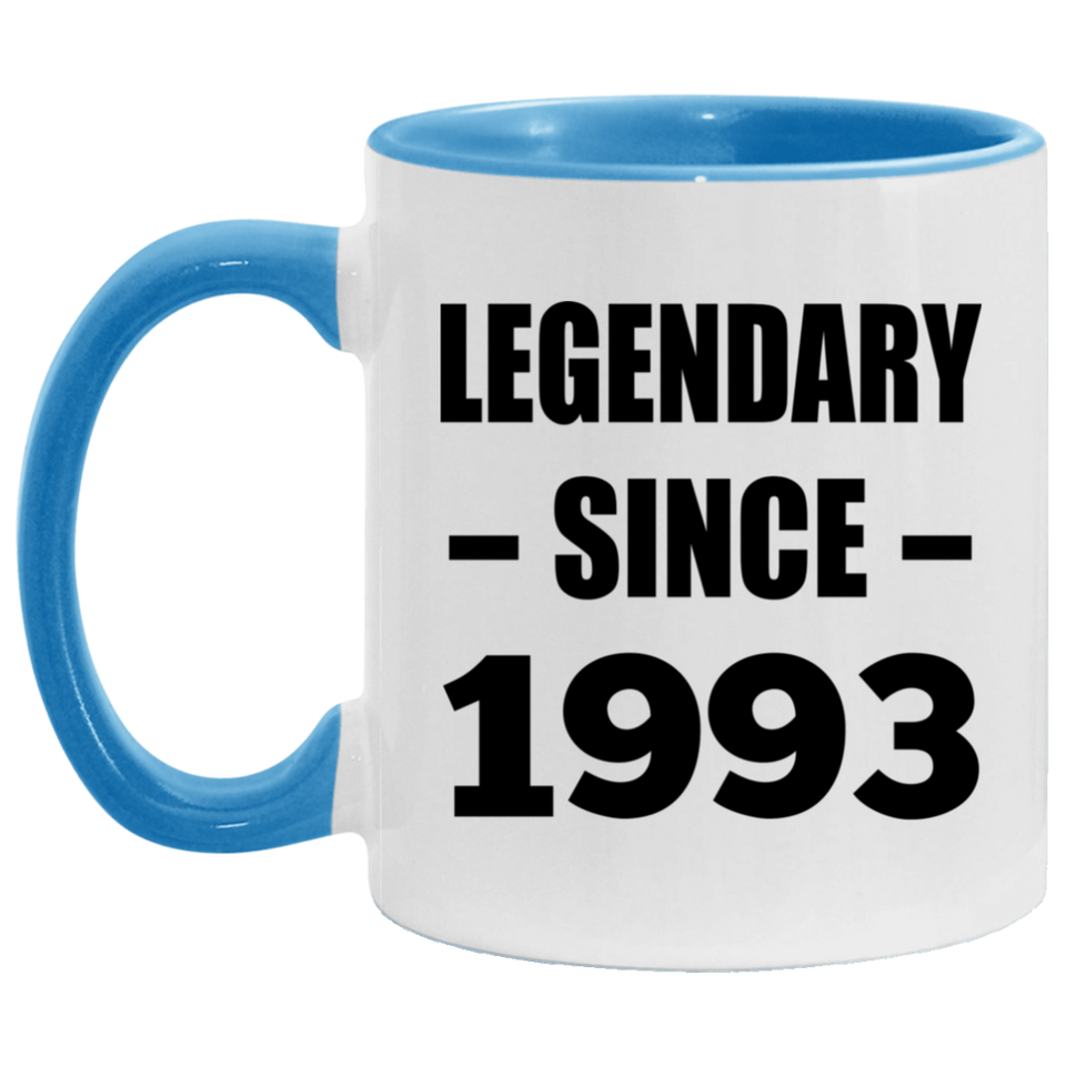 31st Birthday Legendary Since 1993 - 11oz Accent Mug Blue