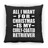 All I Want For Christmas Is My Curly-Coated Retriever - Throw Pillow Black