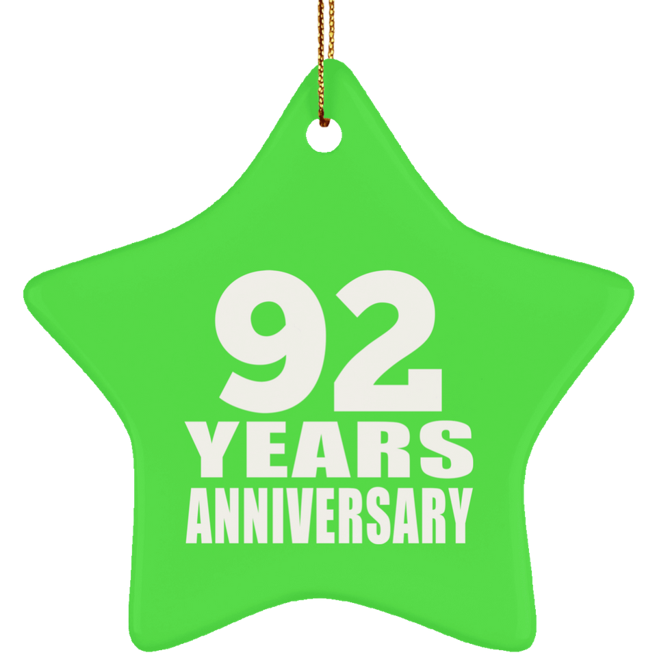 92nd Anniversary 92 Years - Star Ornament