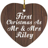 First Christmas As Mr & Mrs Riley - Heart Ornament D