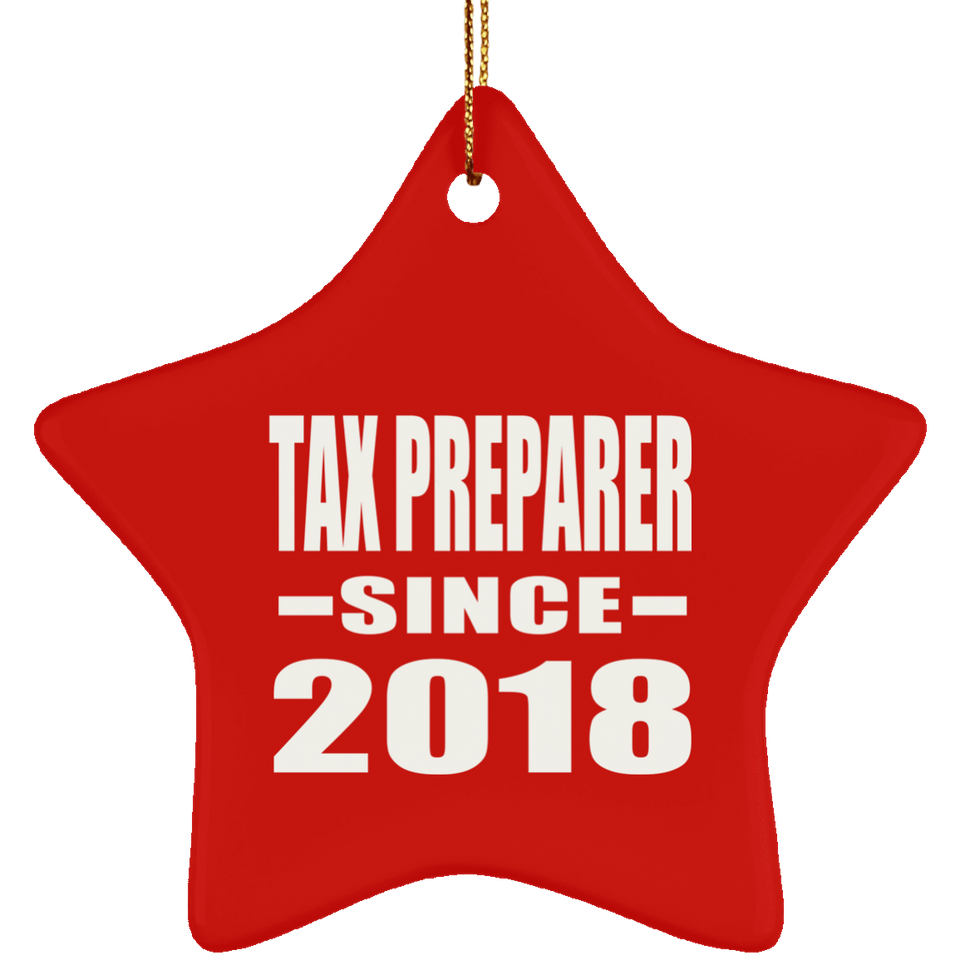 Tax Preparer Since 2018 - Star Ornament