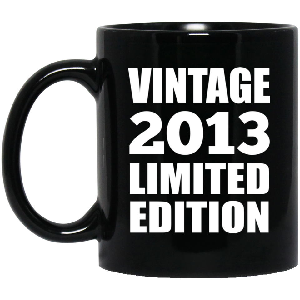 11th Birthday Vintage 2013 Limited Edition - 11oz Coffee Mug Black