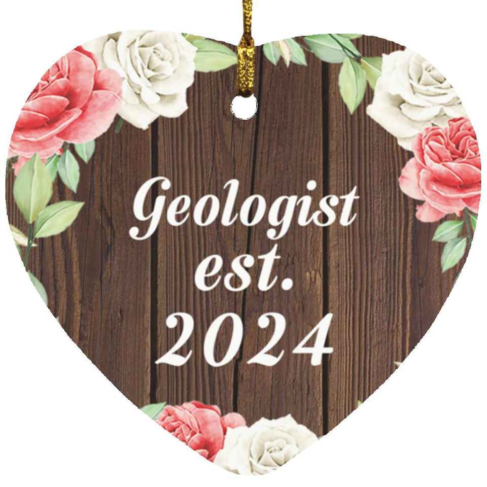 Geologist Established Est. 2024 - Heart Ornament A