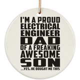 Proud Electrical Engineer Dad Of Awesome Son - Circle Ornament
