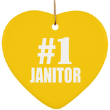 Number One #1 Janitor - Heart Ornament