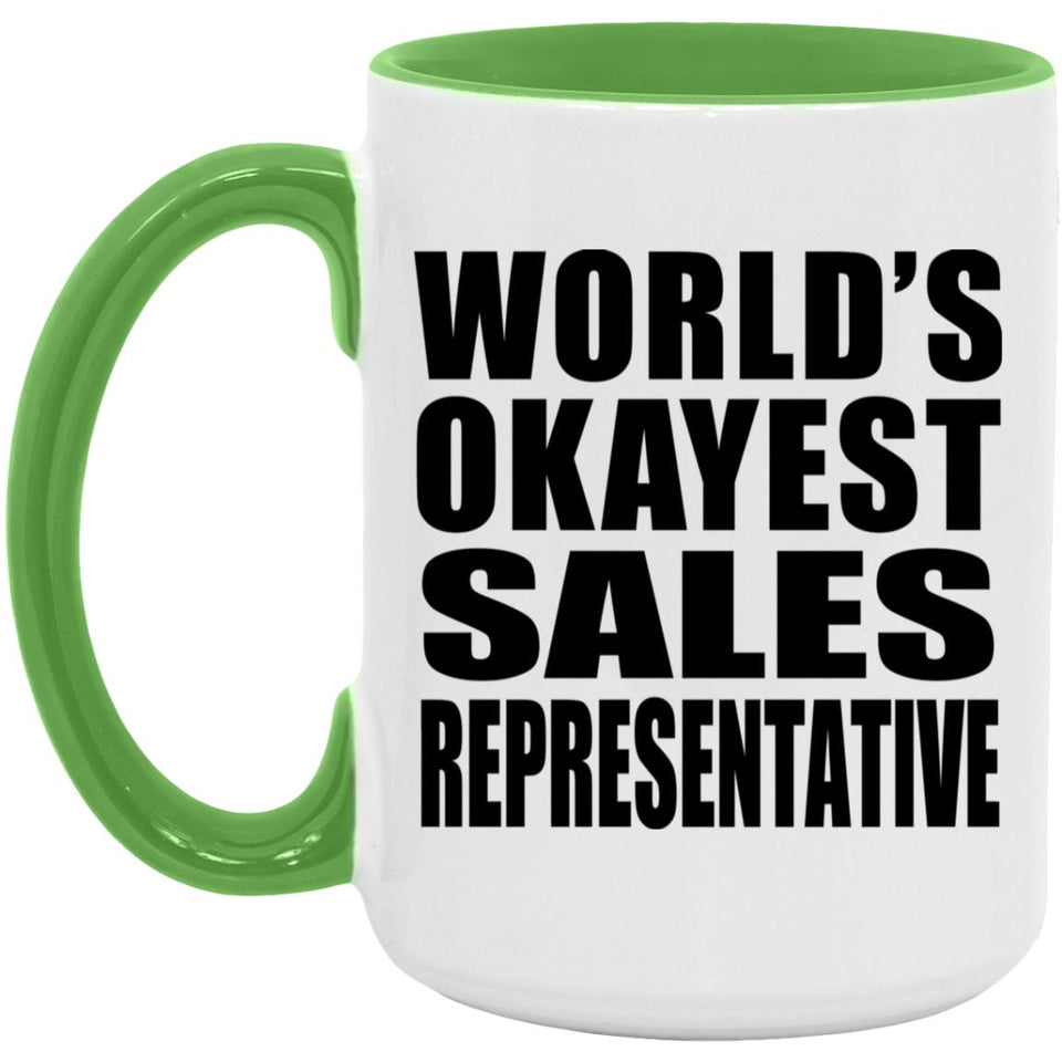 World's Okayest Sales Representative - 15oz Accent Mug Green