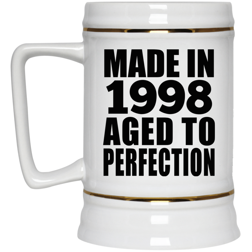 26th Birthday Made In 1998 Aged to Perfection - Beer Stein