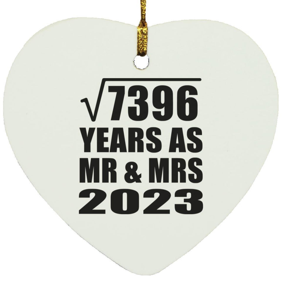86th Anniversary Square Root of 7396 Years As Mr & Mrs 2023 - Heart Ornament