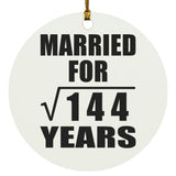12th Anniversary Married For Square Root of 144 Years - Circle Ornament
