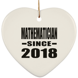 Mathematician Since 2018 - Heart Ornament