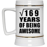 13th Birthday Square Root of 169 Years of Being Awesome - Beer Stein