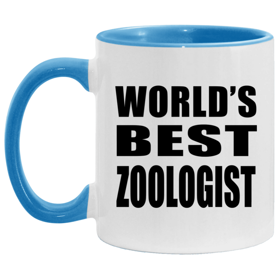 World's Best Zoologist - 11oz Accent Mug Blue