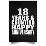 Happy 18th Anniversary 18 Years & Counting - Poster Portrait
