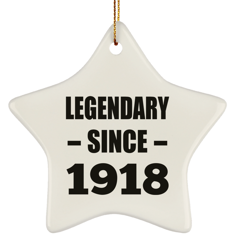 106th Birthday Legendary Since 1918 - Star Ornament
