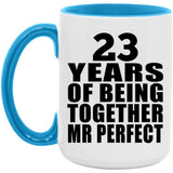 23rd Anniversary 23 Years Of Being Mr Perfect - 15oz Accent Mug Blue