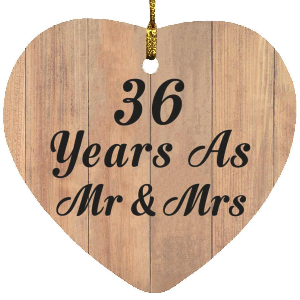 36 Years As Mr & Mrs - Heart Ornament C