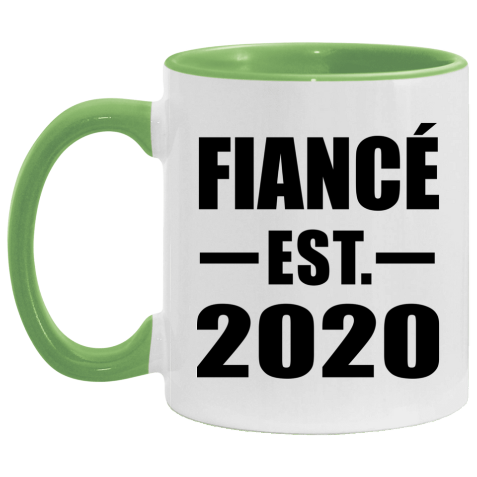 Fiance Established EST. 2020 - 11oz Accent Mug Green