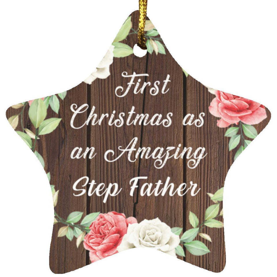 First Christmas As an Amazing Step Father - Star Ornament A