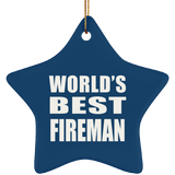 World's Best Fireman - Star Ornament