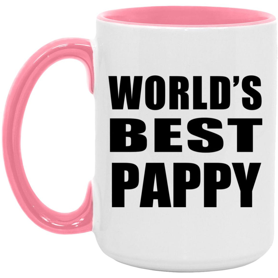 World's Best Pappy - 15oz Accent Mug Pink